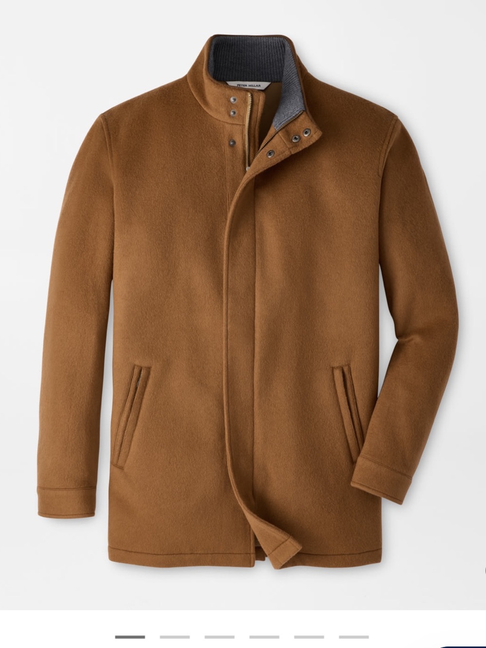 Peter Millar Crown Flex Merino City Coat brown tan wool m medium